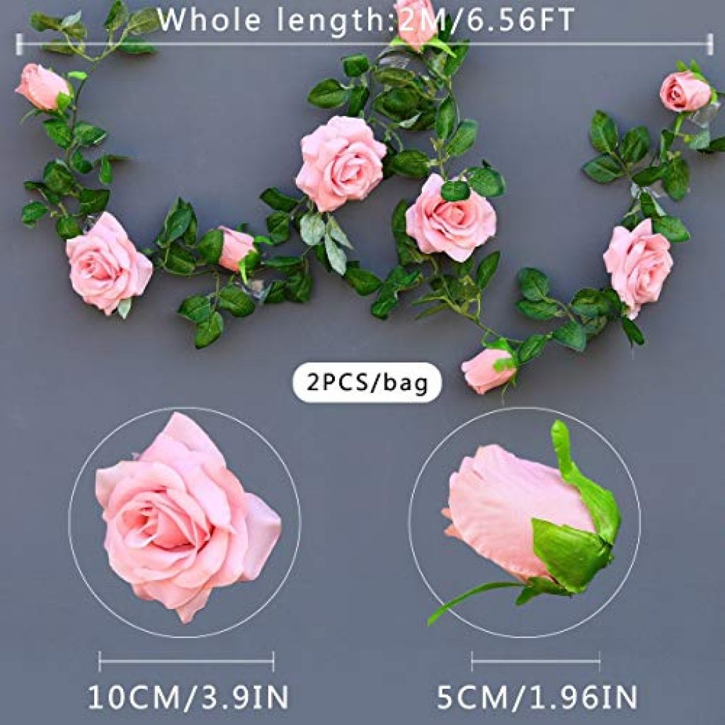 175 Cm Künstliche Pfingstrosen-Girlande – Pink, UV-beständig, Für Hochzeit, Party & Deko
